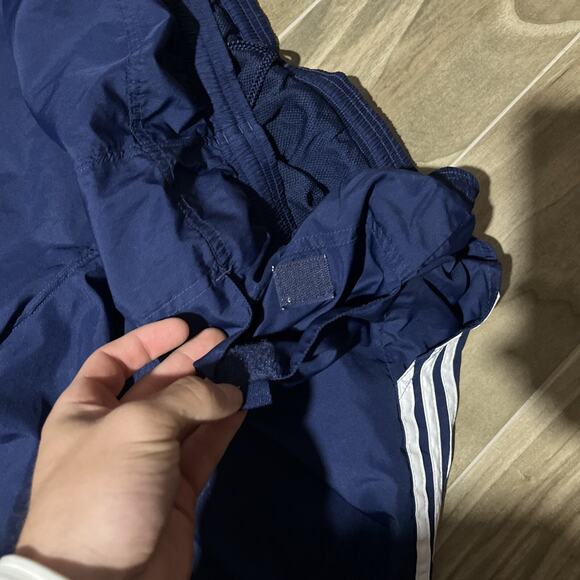 Vintage Adidas Mens Windbreaker Pants Size XL Navy Blue Mesh Lined Ankle Zip - Picture 14 of 14